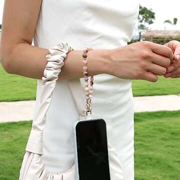 VICHUNHO Marble Beaded Phone Wrist Strap - Hands-Free Lanyard