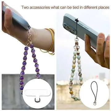 VICHUNHO Marble Beaded Phone Wrist Strap - Hands-Free Lanyard