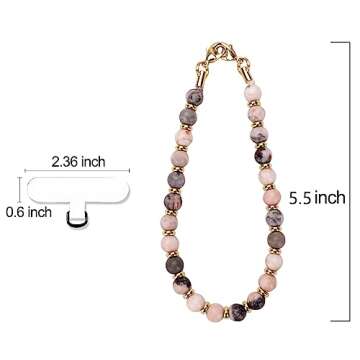 VICHUNHO Marble Beaded Phone Wrist Strap - Hands-Free Lanyard