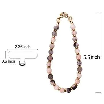 VICHUNHO Marble Beaded Phone Wrist Strap - Hands-Free Lanyard