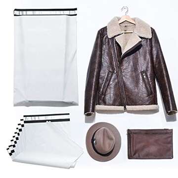 Fuxury Large Poly Mailers 24x24 Inch 50 Pcs, Waterproof Shipping Bags for Clothing, Strong Adhesive Shipping Envelopes for Small Business Suppliers, Self Seal Mailers Poly Bags Mailing Bags White