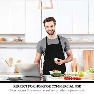 GREEN LIFESTYLE 12 Pack Bib Aprons - Unisex for Cooking