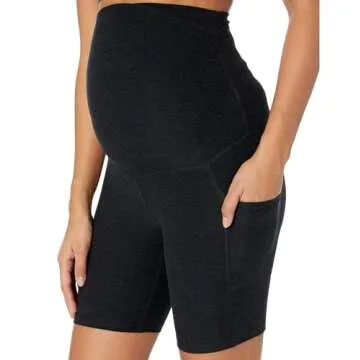 Beyond Yoga Spacedye Team Pockets Maternity Bike Shorts Darkest Night LG (US Women's 10-12)