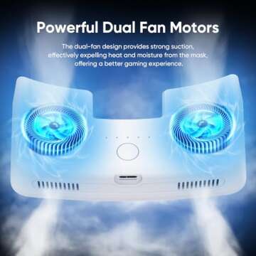 Sonicgrace Cooling Fan Face Pad for Meta Quest 2, Soft PU Leather Face Cover Replacement, 5 Speed Active Air Ventilation Fan Cooler to Reduce Lens Fogging
