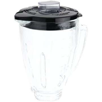 Oster Blender 6-Cup Glass Jar, Lid, Black and clear