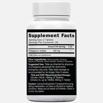 Potassium Iodide Tablets 130 mg (2 Pack) - (120 Tablets) EXP 10/2032 - Ki Pills Potassium Iodine Tab...