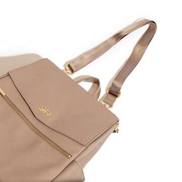 Freshly Picked Classic Diaper Bag Backpack, Wipeable Vegan Leather Diaper Bag With Changing Pad, Convertible (Fig)