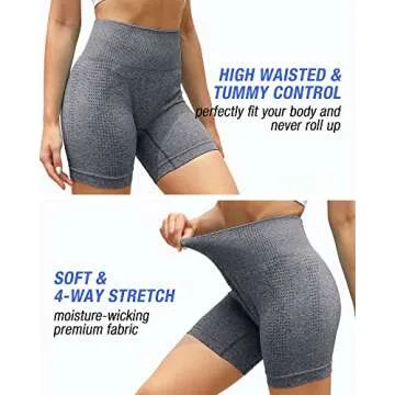NORMOV Seamless Gym Shorts For Women With Tummy Control