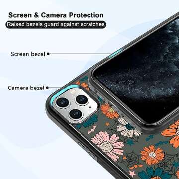 MMYAJT Vintage Pumpkins Head Flower Hear Phone Case Fit for iPhone IPhone 11 Pro Max, TPU Shockproof...