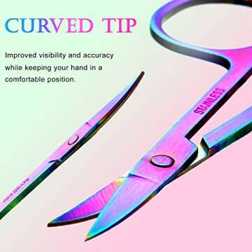 Stylish 3-Piece Curved Nail Scissors Set - Precise and Compact Grooming Tools