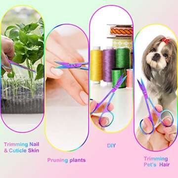 3 Curved Nail Scissors for Nail, Hair & Manicure