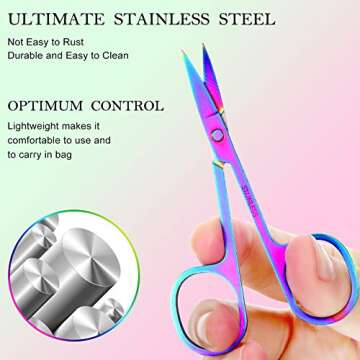 3 Curved Nail Scissors for Nail, Hair & Manicure
