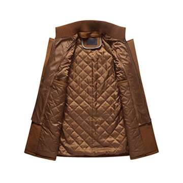 Lavnis Men's Winter Wool Coats Slim Fit Single Breasted Trench Jacket Woolen Pea Coat Black XL