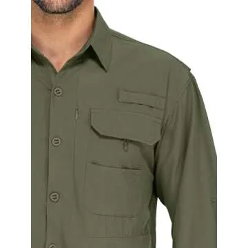 linlon Men’s Safari Shirt with UV Protection and Quick-Dry