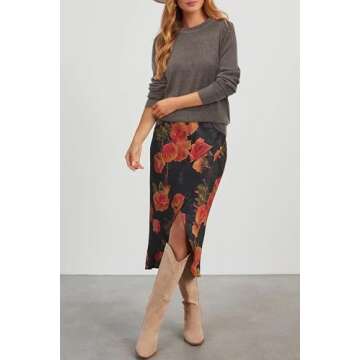 Arach&Cloz Women's Fashion Fall Top Long Sleeve Sweater