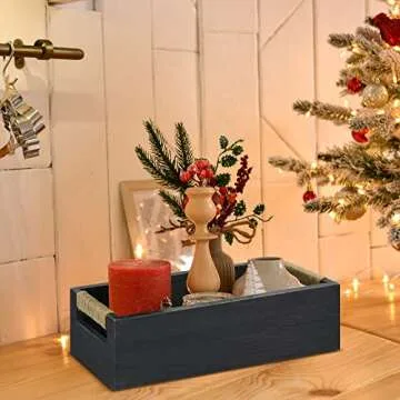 Bathroom Decor Box Toilet Paper Holder Wood Tank Boxes Paper Storage Basket with Artificial Flower Bathroom Kitchen Table Counter Funny Farmhouse Rustic Home Decor