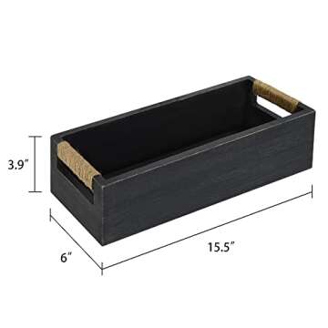 Bathroom Decor Box Toilet Paper Holder Wood Tank Boxes Paper Storage Basket with Artificial Flower Bathroom Kitchen Table Counter Funny Farmhouse Rustic Home Decor