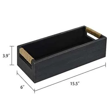 Bathroom Decor Box Toilet Paper Holder Wood Tank Boxes Paper Storage Basket with Artificial Flower Bathroom Kitchen Table Counter Funny Farmhouse Rustic Home Decor