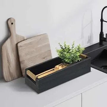 Bathroom Decor Box Toilet Paper Holder Wood Tank Boxes Paper Storage Basket with Artificial Flower Bathroom Kitchen Table Counter Funny Farmhouse Rustic Home Decor