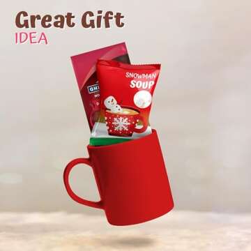 4E's Novelty 50 Packs "Snowman Soup" Mini Marshmallow Packets, Vanilla Flavored, 14 Marshmallows in Each Bag, Bulk Individually Wrapped Christmas Marshmallows For Hot Chocolate Bar Supplies Party Treats