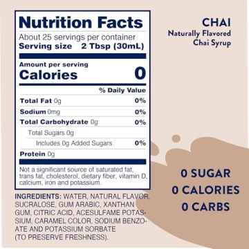 Jordan's Sugar Free Chai Syrup for Guilt-Free Drinks