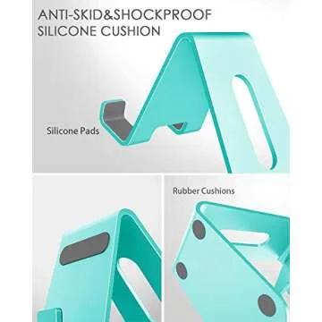 CreaDream Cell Phone Stand, Cradle, Holder,Aluminum Desktop Stand Compatible with Switch, All Smart Phone, iPhone 11 Pro Xs Max Xr X Se 8 7 6 6s Plus SE 5 5s (Mint Green)