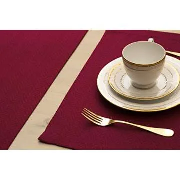 Double Layered Burgundy Placemats Set for Dining Tables