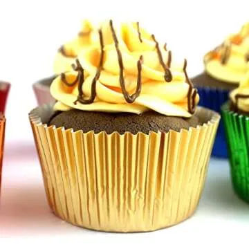 Eoonfirst Gold Foil Cupcake Liners 198 Pcs for Baking