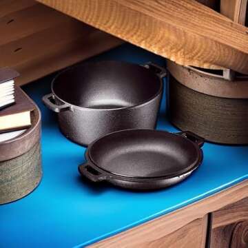 Bruntmor 2-in-1 Cast Iron Dutch Oven with Skillet Lid