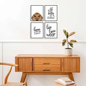 Dachshund Wall Art Decor Prints – Set of 4 Unframed