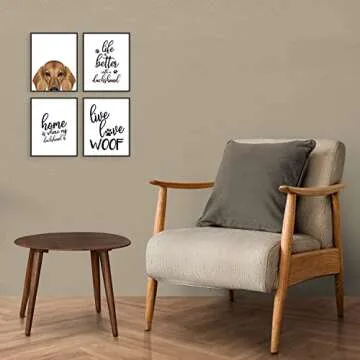 Dachshund Wall Art Decor Prints – Set of 4 Unframed