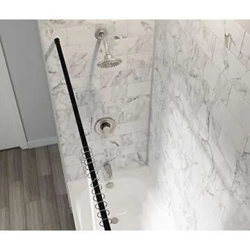 Vailge Room Divider Tension Curtain Rod, Shower / Windows Curtain Rods, 43-83 Inch,No Drilling,Adjustable Bathroom Stall Tension Pole-Black