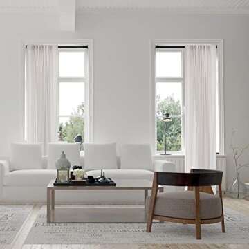 Vailge Room Divider Tension Curtain Rod, Shower / Windows Curtain Rods, 43-83 Inch,No Drilling,Adjustable Bathroom Stall Tension Pole-Black