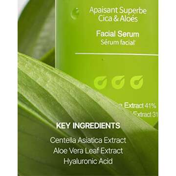 JUMISO Super Soothing Cica & Aloe Facial Serum, Moisturizing, Calming & Revitalizing, Korean Skincare, Vegan Cica Serum, Aloe Serum, 1.01 fl.oz