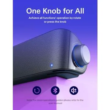 Computer Speakers, HiFi Sound Quality Computer Sound Bar, USB Powered PC Speakers, Bluetooth 5.0 and 3.5mm Aux-in Computer Speakers for Desktop, Laptops, PCs, Phones, Tablets, Xbox, Gaming Speakers