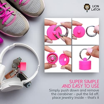 Lion Latch Jewelry Case and Pill Box Keychain Storage