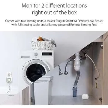 D-Link DCH-S1621KT Wi-Fi Water Leak Sensor and Alarm Starter Kit, Whole Home System with App Notific...