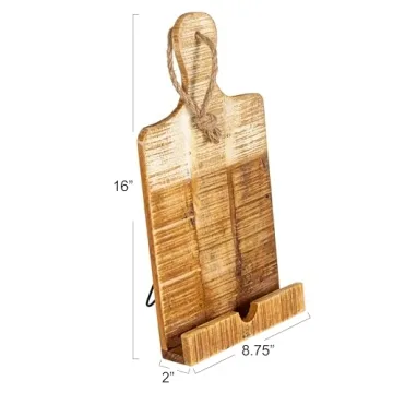 Charming Creative Co-Op Wood Tablet Holder for Kitchens