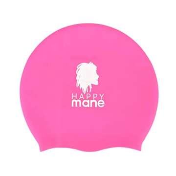 Happy Mane Silicone Swim Cap for Braids and Dreadlocks - Keeps Your Hair Dry While Swimming and Bath...
