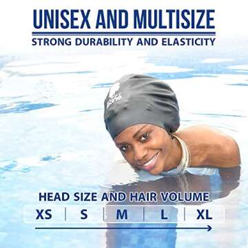 Happy Mane Silicone Swim Cap for Braids and Dreadlocks - Keeps Your Hair Dry While Swimming and Bathing Long Hair, Extensions, and Curly Hair - Large Shower Cap for Women, Men, Kids (Pink, Small)