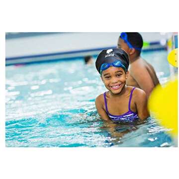 Happy Mane Silicone Swim Cap for Braids and Dreadlocks - Keeps Your Hair Dry While Swimming and Bathing Long Hair, Extensions, and Curly Hair - Large Shower Cap for Women, Men, Kids (Pink, Small)