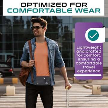 Travel Money Belt & Passport Holder - RFID Blocking Wallet