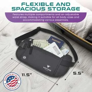 Travel Money Belt & Passport Holder - RFID Blocking Wallet