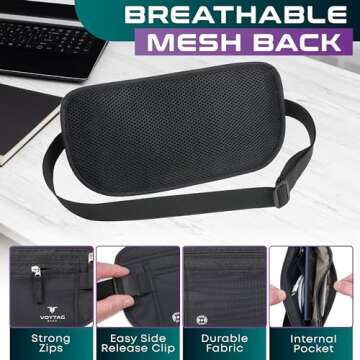 Travel Money Belt & Passport Holder - RFID Blocking Wallet