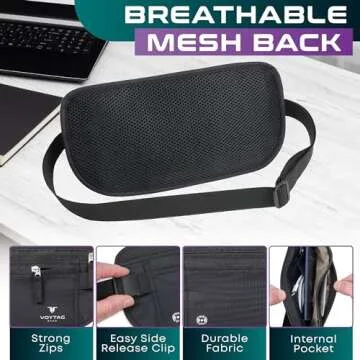 Travel Money Belt & Passport Holder - RFID Blocking Wallet