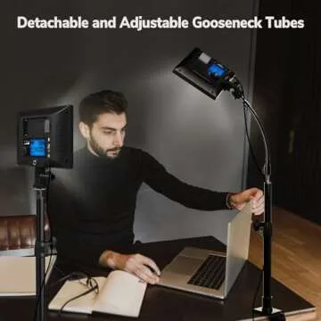 Dazzne 2-Pack Key Light, Streaming Lighting Dimmable Bi-Color 3200-5600k Video Conference Lighting w...