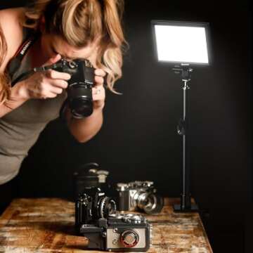 Dazzne 2-Pack Key Light, Streaming Lighting Dimmable Bi-Color 3200-5600k Video Conference Lighting with Gooseneck Tubes Desk Light for Gaming/Zoom Meetings/Broadcast/Tiktok