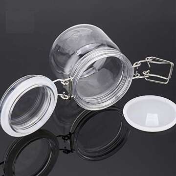 Durable 2Pcs Clear Round 10 Oz Sealed Jar Bottles for Kitchen, Crafts, Gifts
