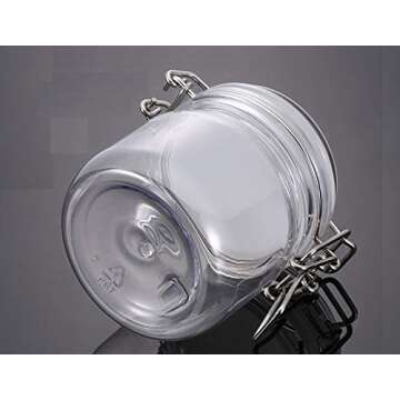 Clear Round Plastic 10 Oz Jars - Set of 2 for Storage