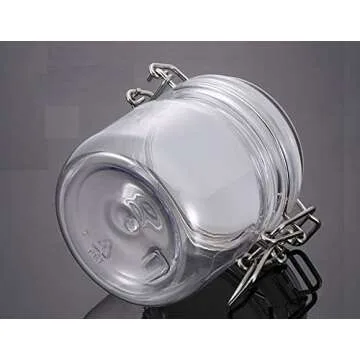 Clear Round Plastic 10 Oz Jars - Set of 2 for Storage